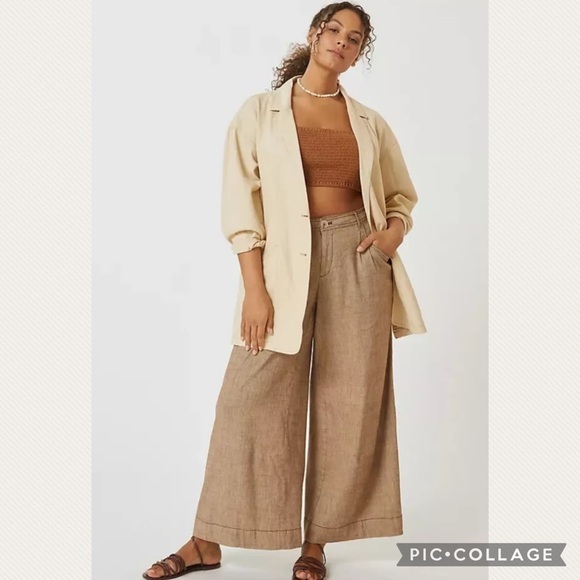 Anthropologie Pilcro Summer Linen Blend Blazer in Neutral - Picture 11 of 11